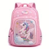 1pc Girl's Kindergarten Backpack, Classes Cute Unicorn Dinosaur Lightweight Backpack-18.67