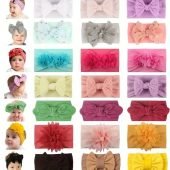 21 Piece Set Baby Nylon Headband Bow Stretch Elastic Headband Girl Headband Flower Newborn Baby Toddler Headband Baby Gift-13.06