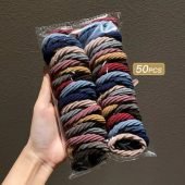50 Girls Mixed Color Simple Hair Rings Hair Accessories-1.43