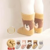 5pcs Winter Thick Knit Toddler Novelty Cute Floor Socks, Non-Slip Grip, Cozy Socks, Polyamide Blend, with Hand Wash Only, for Boys and Girls, Fall Winter Season, for Ages 12 and Under-8.51