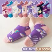 9 Pairs Of Baby Girls Toddlers Grips Socks Kids Non Slip Anti Skid Ankle Unicorn Cotton No Show Socks With Grippers Gift Socks-10.22