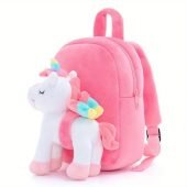 Adventure-Ready, Adorable Unicorn Plush Backpack for Youngsters - Lightweight, Adjustable Straps, Durable Polyester Lining - Perfect for School & Travel-16.90