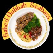 Baked Dukkah Seabass with Cauliflower Rice, Eggplant Caponata & Broccoli (High Protein) 12.90