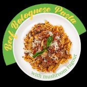 Beef Bolognese Pasta with Mushroom Ragout - REG 9.90