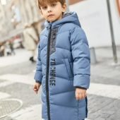 Boy's TO CHANGE Letter Print Fashionable Hooded Long Down Jacket With Pockets, Zip Up Long Sleeve Warm Coat For Winter Outdoor Casual Activities-42.90