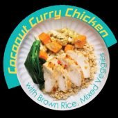 Coconut Curry Chicken with Brown Rice, Mixed Veggies - REG 9.90
