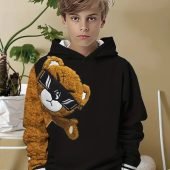 Cool 3D Printed Long-Sleeved Hoodie with Fashion Glasses Design, Casual Polyester Spandex Blend, Machine Washable - Spring Autumn, Hoodie, Fashion Glasses-9.05