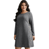 Crew Neck HeatherRibbed Knit Dress $25.90