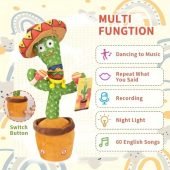 Drum Cactus Can Sing Can Learn To Talk Electric Stuffed Animal Doll Decoration Musical Toy Halloween Christmas Thanksgiving Gift (without Batteries)-16.13