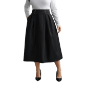 Elastic Waist Fastener Pleated Skirt $28.90