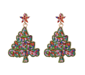 Festive Tree Multicolor Zircon Earrings $8.90