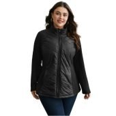 Funnel Neck Contrasting Design Zipper Coat $36.90