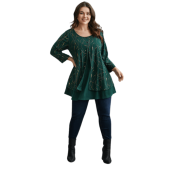 Glitter Irregular Hem Button Knit Shirt $24.90