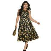 Glitter Silhouette Floral Print Sleeveless Dress 31.90