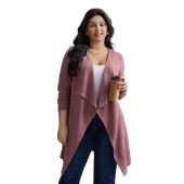 Lapel Collar Waffle Grid Open-Front Jacket $22.90