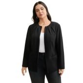 Long Sleeve Open Front Pleated Blazer $47.90