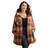 Plaid Chest Pockets Long Jacket $33.90