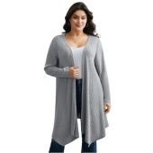 Plain Pit Strip Asymmetrical Hem Cardigan $24.90