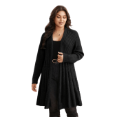 Plain Textured Kimono Collar Cardigan $39.90