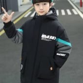 Popular Choice Boys' Cozy Fleece-Lined Parka Jacket - Casual Style with Pockets, Non-Stretch Polyester Fabric, Perfect for Fall Winter-20.74