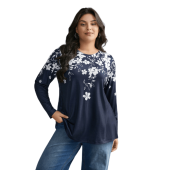 Round Neck Boho Print T-shirt $17.90