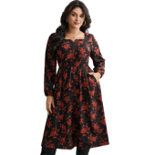 Silhouette Floral Print Notched Dress $26.90
