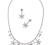 Snowflakes Zircon Necklace and Earrings $10.90