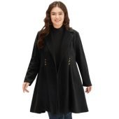 Solid Lapel Collar Double Breasted Coat $38.90