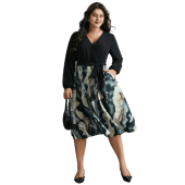 Surplice Neck Marble Print Belted Dress $29.90