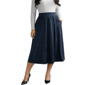Textured Floral Elastic Waist Pocket Skirt 30.90
