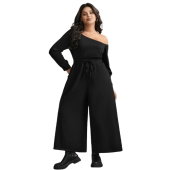 Textured Sheer Hollow Sleeves Jumpsuit $30.90