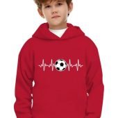 Vibrant Football Heartbeat Graphic Hoodie - Soft Stretch Fabric, Casual Autumn Winter Wear, Comfortable Fit for Boys, Unique Print Design, Stylish Gift Idea-8.20
